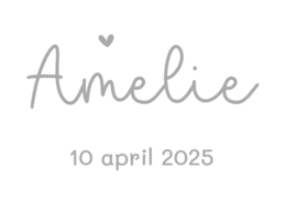 Naamsticker geboortedatum* - Amelie