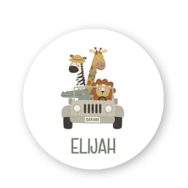 Sluitstickers-naam safari