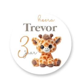 Traktatie stickers -Giraf knuffel