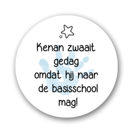 Sluitstickers -Sluitzegels Naam zwaait gedag
