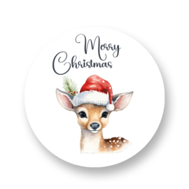 Sluitstickers kerst - - Deer with hat