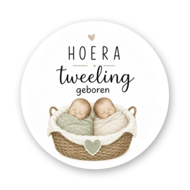 Sluitsticker Tweeling Geboren – Geboorte Sluitzegel Tweeling