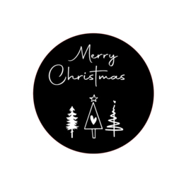 Sticker Merry Christmas rond