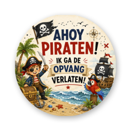 Traktatiestickers Piraten – Ahoy Piraten! Ik Ga De Opvang Verlaten