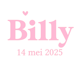 Naamsticker* geboortedatum* - Billy