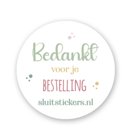 Sluitstickers Bedankt voor je bestelling-color rush- met naam webwinkel