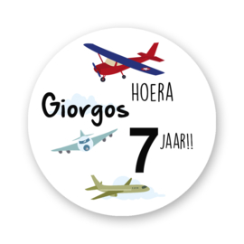 Traktatie stickers Vliegtuig