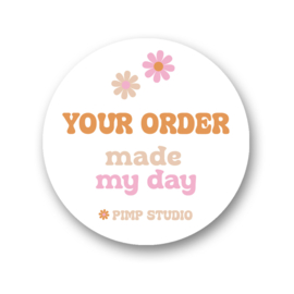 Sluitstickers -Your order made my day - met naam webwinkel