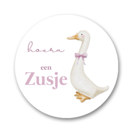 Sluitzegels Hoera een zusje gans.