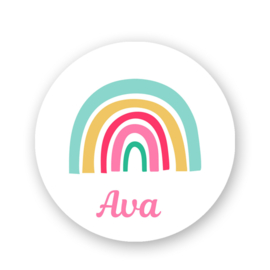 Sluitstickers naam regenboog