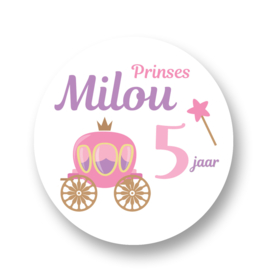 Traktatie stickers -Prinses