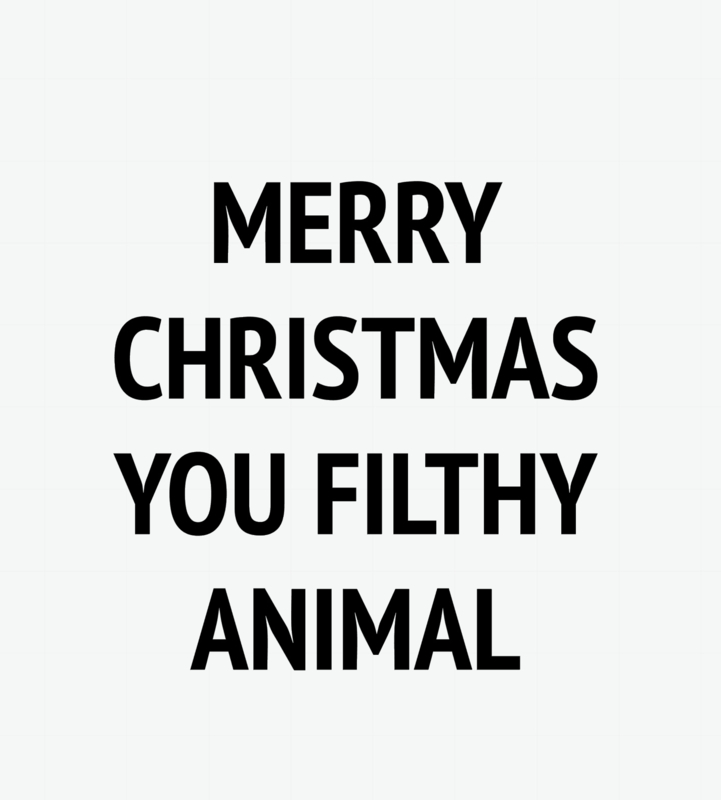 Merry Christmas You Filthy animal