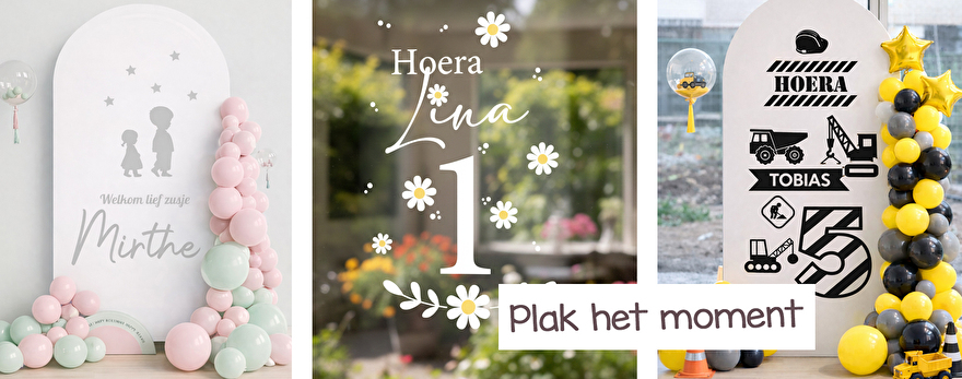 Raamstickers verjaardag, Raamstickers geboort