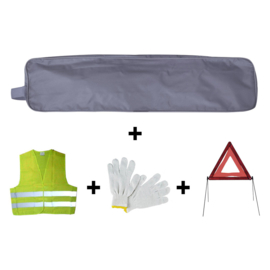 JBM Tools | Noodpakket grijze zakrand + driehoek + vest + handschoenen