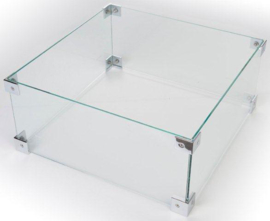 Glazen ombouw Cocoon Table inbouwbrander vierkant 40x40 cm