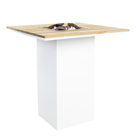 Cosiloft 100 Bar Table white frame / teak top