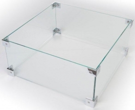 Glazen ombouw Cocoon Table inbouwbrander vierkant groot 49x49 cm