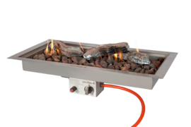 Easyfires Inbouwbrander rechthoek 76x26 cm RVS