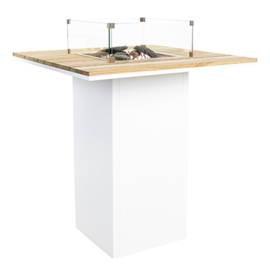 Cosiloft 100 Bar Table white frame / teak top