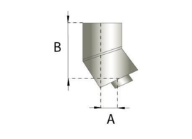 Dubbelwandig RVS, bocht 15° graden, diameter Ø150-200