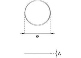 Rookkanaal RVS, Afdichtrubber, diameter Ø150