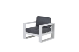 Cube lounge fauteuil mat wit