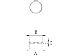 Rookkanaal RVS, Klemband, diameter Ø150