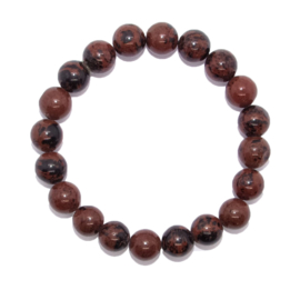 Armband Mahonie Obsidiaan - kralen 10 mm 