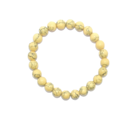 Armband Howliet geel - kralen 8 mm