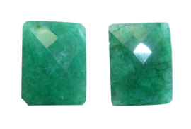 Smaragd facetgeslepen Zambia - 2 stuks - 18.85 ct. met certificaat verkocht