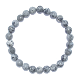 Armband Jaspis Grijs - kralen 8 mm