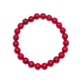 Armband Howliet rood - kralen 8 mm