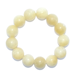 Armband Jade geel - kralen 16 mm