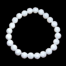 Armband witte Koraal - kralen 8 mm