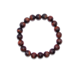 Armband Tijgeroog rood - kralen 10 mm