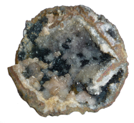 Geode met  Kwarts  en Goethiet verkocht