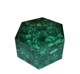 Grote doos Malachiet Hexagonaal - Uniek stuk verkocht