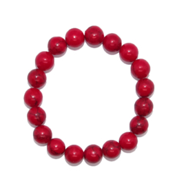 Armband Howliet rood - kralen 10 mm