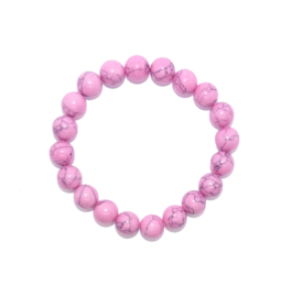 Armband Howliet roze - kralen 10 mm