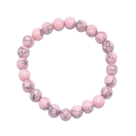 Armband Howliet roze - kralen 8 mm