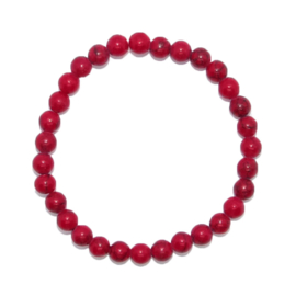 Armband Howliet rood - kralen 6 mm