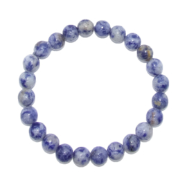 Armband Sodaliet licht - kralen 8 mm