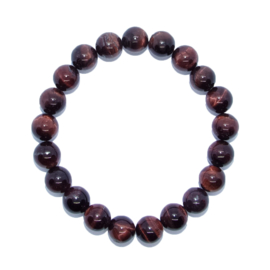 Armband Tijgeroog rood - kralen 10 mm