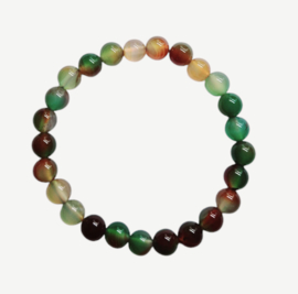 Armband Agaat groen bruin - kralen 8 mm