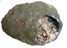 Geode met  Kwarts  en Goethiet verkocht
