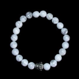 Armband Howliet buddha - kralen 8 mm