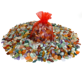 Organza-zakje met edelsteen mix 200 gram