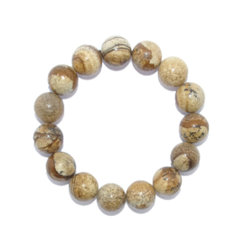 Armband Landschapsjaspis - kralen 12 mm