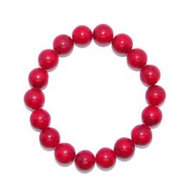Armband Howliet rood - kralen 12 mm