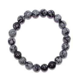 Armband Sneeuwvlok Obsidiaan - kralen 8 mm